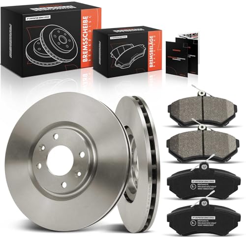 Frankberg Bremsensatz inkl. 2x Bremsscheiben + 4x Bremsbeläge Vorne Kompatibel mit L.u.p.o 6E1 6X1 Golf III Variant 1H5 Golf IV Cabriolet 1E7 Replace# 6N0615301D