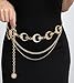MODRSA Chain Belt Gold Chain Belt for Women Fashion Gold Waist Chains Metal Moon Sun Layered Waist Belts Chains Trendy Belly Belts for Women