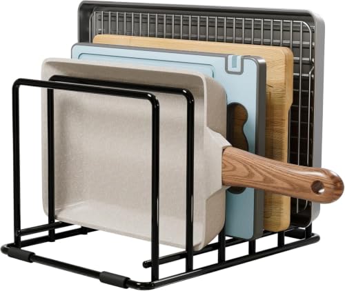 MARUF FASHION Kitchen Pan Organizer, 5 Slot, Steel
