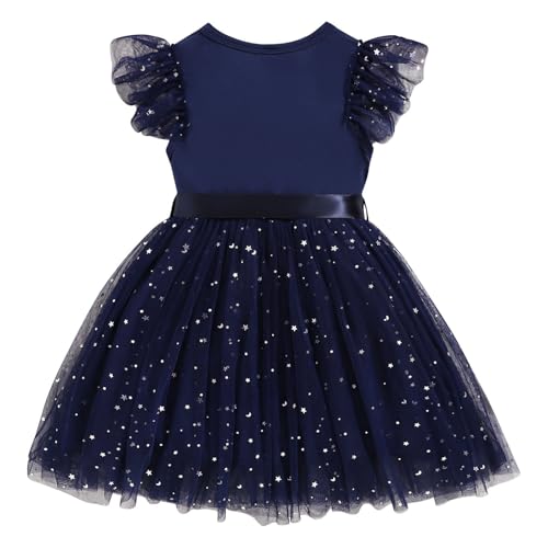 Toddler Tutu Dress Little Girls Fluffy Summer Dresses Crewneck Casual Party Tulle Sundress for Kids 3-10Y4