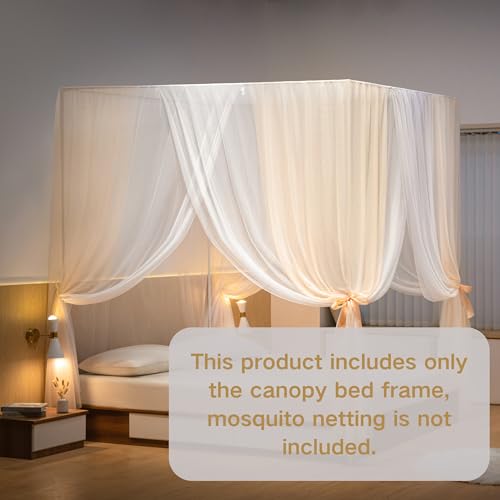 Beyeutao BF-001-001 Canopy Bed Frame Twin White Four Poster Bed Frame Metallic Four Poster Bed Curtains Frame 4 Poster Mosquito Net Frame Indoor. thumb #5