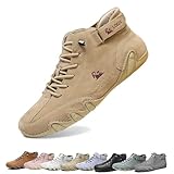 [Bottes hautes en daim italien faites à la main] Fait de cuir de première couche de première couche de qualité supérieure, léger, ferme, une résistance à l'usure flexible et confortable pour la marche Imperméable à l'eau antidérapante respirante, garde vos pieds au sec et au frais toute une journée.