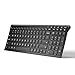 iClever BK10 Bluetooth Keyboard- Universal Wireless & Rechargeable Ultra-Slim with Number Pad, Ergonomic Design, Compact Size, Stable Connection for Windows, iOS, Android - Black
