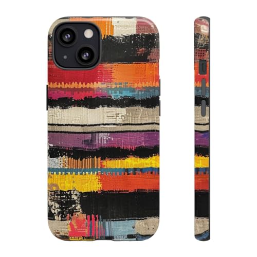 Coque iPhone 13 multicolore motif tissé brillant pour sublimer votre look