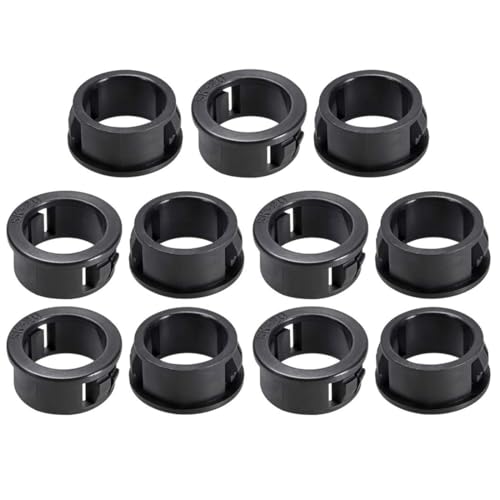 ROWORKX 11Pcs 20mm Snap Bushing Cable Grommets, Black Nylon Round Hose & Wire Protector for Panel Cut-Outs