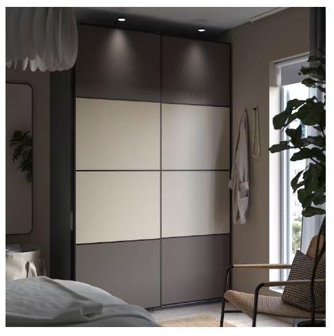METOD Pax/Mehamn Wardrobe closed in a bedroom setting