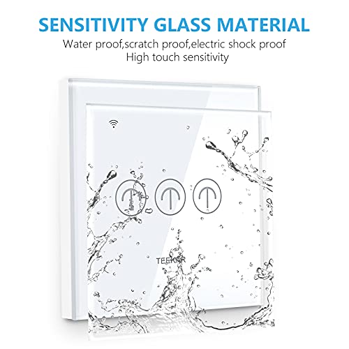 TEEKAR WLAN Alexa lichtschakelaar, voice app-control, smart lichtschakelaar, inbouw voor alle woningen, stille smart… - Image 6