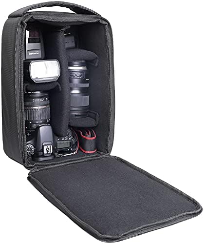 AYVANBER Roomy Camera Protective Bag Insert Waterproof Lens Pouch Shockproof DSLR SLR Carrying Case with Thicken Partition Padded Liner for Sony Canon Nikon Camera Flash Light & Accessories