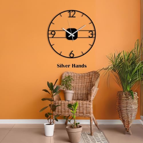 Image of Morden Metal Wall Clock for Living Room, Bedroom, Office, Kitchen, Stylish Wall Clock for Home and Hall, Designer Big Size Modern (DA-221, 60 CM)