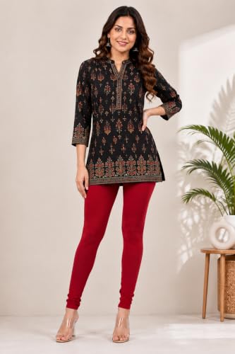 Image of Women's Cotton Chudidar Leggings | Stretchable | High Rise | Full Length | Soft & Comfortable | Ethnic Wear Bottom