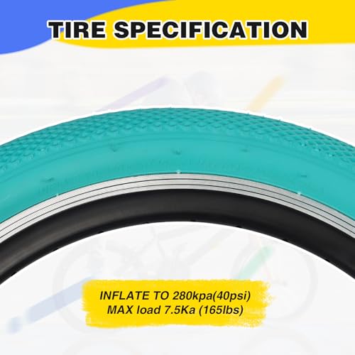 20 x 2.4 inch Bike tire Blue BMX tire 20 inch 2 Pack 20 Bike
