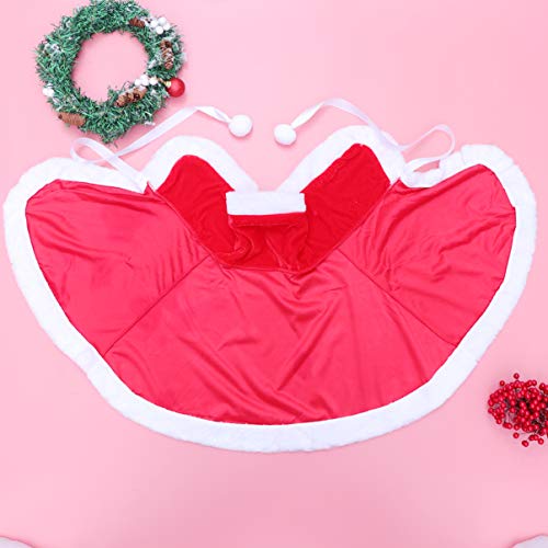 KESYOO Natal Papai Noel Xale Vermelho Natal Inverno Capa Mulheres Meninas Clima Frio Ombro Capa Feri