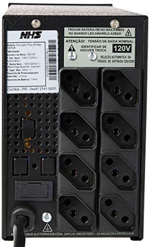 Nobreak Compact Plus IIi Max Bivolt 1400Va, Nhs Sistemas Eletrônicos, 90C0. 014100, Computadores Bar