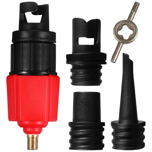 Adaptador de válvula paddle surf Veemoon evita sobrecalentamiento al inflar kayak y tablas rojas