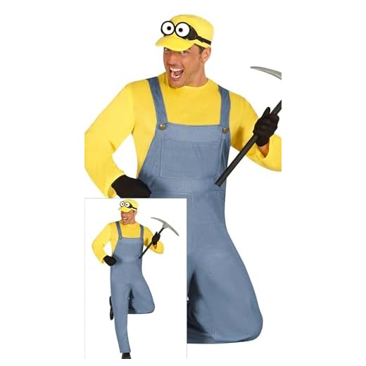 FIESTAS GUIRCA Disfraz Minero Amarillo Hombre - Disfraces Divertido Hombre Talla M 48-50