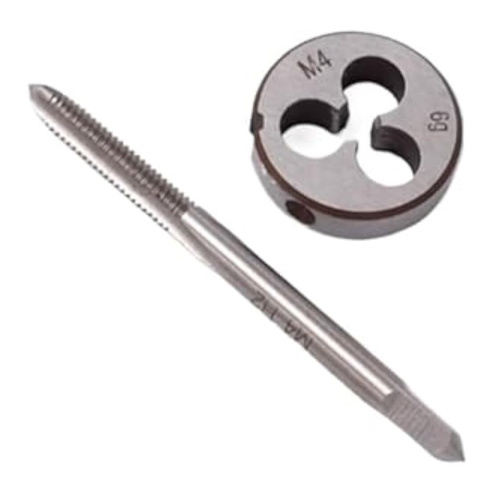 Cuuaemht 1Set Screw Hand Tap And Die Set 2Pcs/ M3x0.5, M4x0.7, M5x0.8, M8x1.25, M10x1.5, M12x1.75