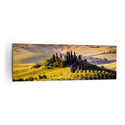 Moderne Impression sur Toile 160x50cm Image Tableau Decoration Murale Agriculture ferme toscane...