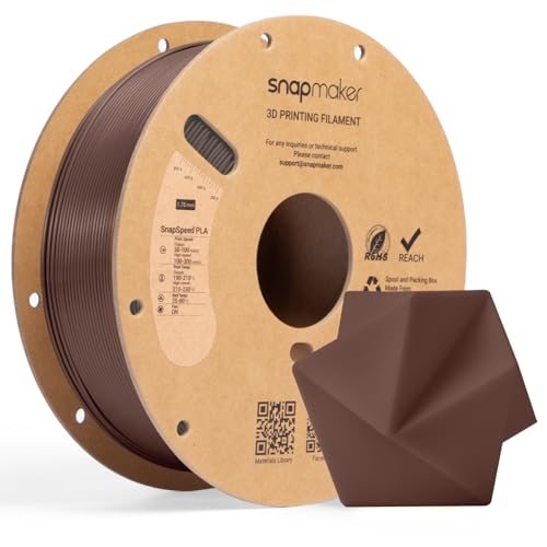 Image of Snapmaker PLA Basic Filament 1.75mm,Snapspeed 3D Printer Filament Up to 300mm /s High Speed Printing,Dimensional Accuracy + /- 0.02 mm,Clog-Free for Most FDM Printers,1kg (2.2lbs) (Cocoa Brown-RFID)