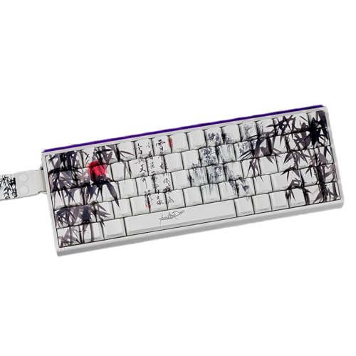 Teclas PBT Bamboos Forests con perfil original impreso en el lado para teclados 60% y 68%