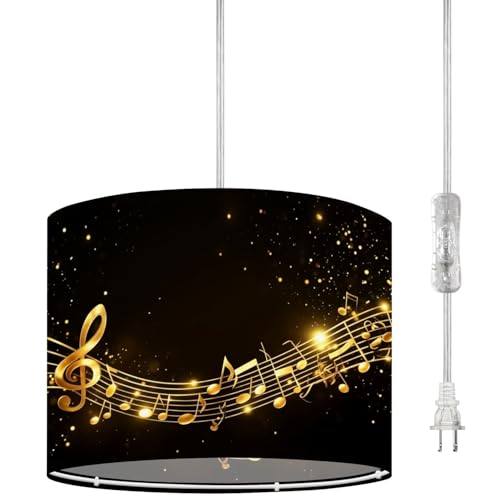 DERUINVAIO Music Notes Pendant Light with Dimmable Switch