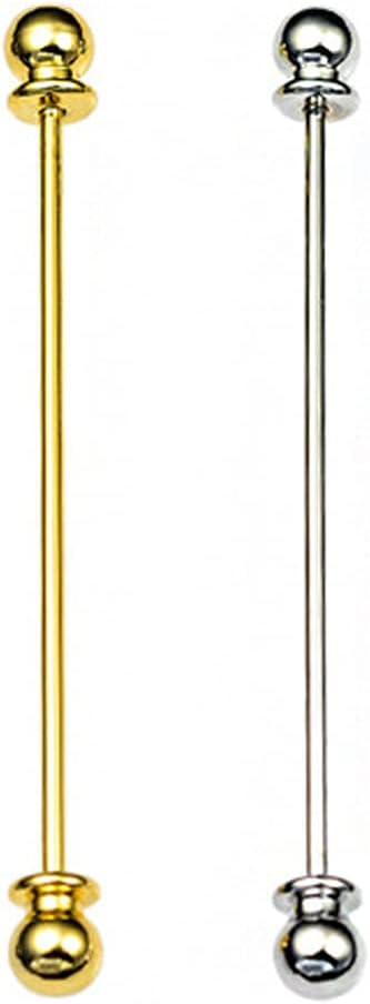 2-Piece Collar Pin & Bar Set - Shirt Collar Tie Pins for Men - Wedding & Business (Silver, Golden)