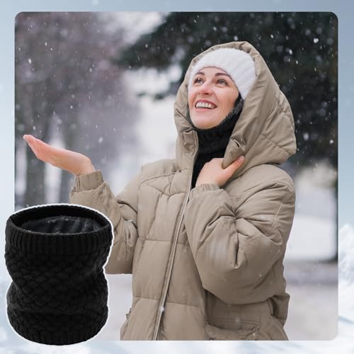 Winter Neck Warmer Fleece Lined Knitted Neck Warmer Soft Mask Face Warmer Neck for Women Men Teens Windproof Gift4