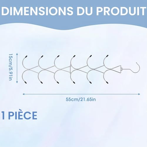 Cintre Porte-Foulard 12 Compartiments Porte-Cravate Rangement Garde-Robe – vue 2