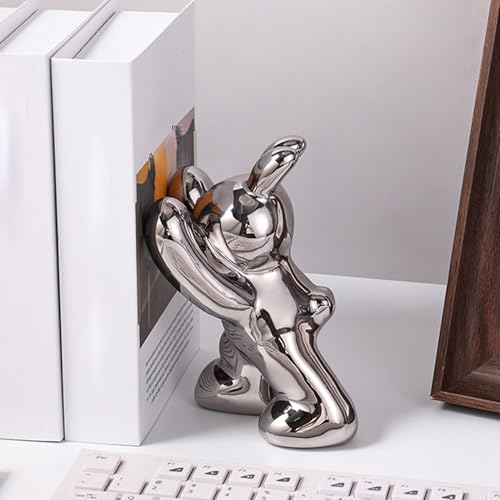 Serre-livres en céramique lapin pour déco de bibliothèque - 8