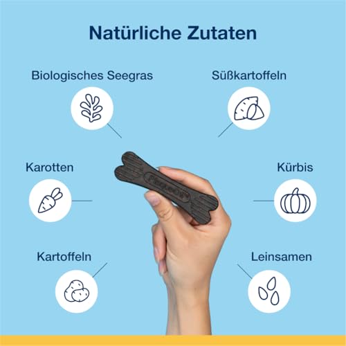 ProDen PlaqueOff Kauknochen für Hunde Zahnpflege, Pack mit 13 Knochen, Dental Sticks für mittelgroße und große Hunde, Dental Knochen für Plaque und frischen Atem, Gemüse