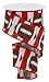 Football Striped Wired Ribbon - 10 Yards (Crimson, White, 2.5")