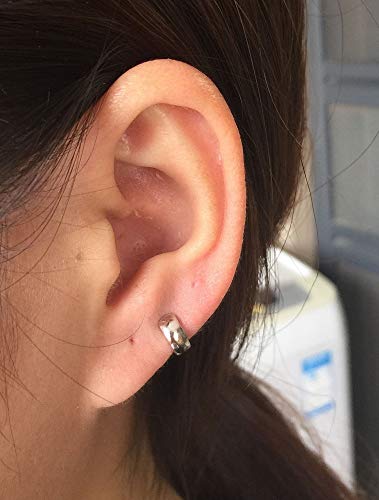 Wide Cuff Tiny Hoop Earrings for Women Men Cartilage Real Sterling Silver Dainty Small Mini Huggie Hinged Sleeper Hoops Hypoallergenic Gifts Fashion Jewelry Gifts 5 Sizes2