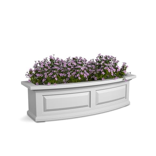 Mayne Nantucket 3-Foot Window Box – Self-Watering, Weather-Resistant Planter for Flowers – Durable Design for Outdoor Use, Perfect for Windows