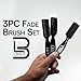 Level 3 Fade Brush Set - Barber Brush Kit for Fades and Lineups - Essential Barber Tool - 3 Pc