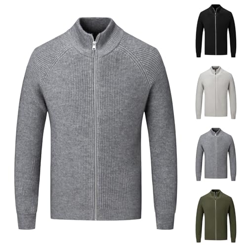 Cambkatl Men's Slim Fit Full Zip Stand Collar Cardigan Sweaters - Long Sleeve 2025 Fall Winter Knitted Casual Outerwear2