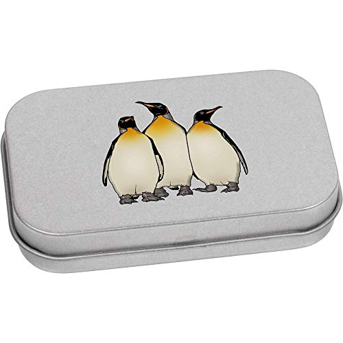 Azeeda 80mm 'King Penguins' Metal Hinged Tin/Storage Box (TT00145641)