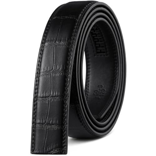 Image of Founders & C Mens Leather Ratchet Belt Strap Only 1 3 /8 inch Without Buckle,Replacement Strap Suitable for 40MM Slide Buckle