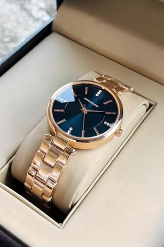 Image of AMERICANVIBER DRW0032 Brown+DRW006 Rose White Designer Combo Watches for Women ? Premium Look Analog Watch - for Women