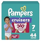 Pampers Diapers - Cruisers 360 - Size 7, 44 Count, Babyproof up to 100% Leakproof Pull-On Diaper