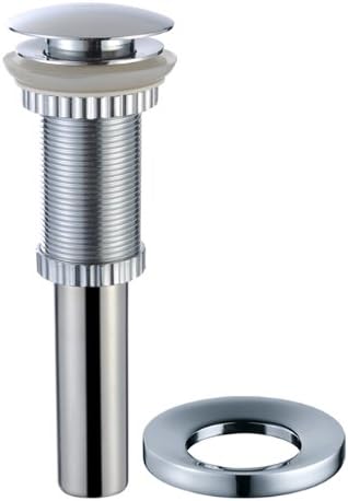 Chrome pop-up drain assembly for vessel sinks.