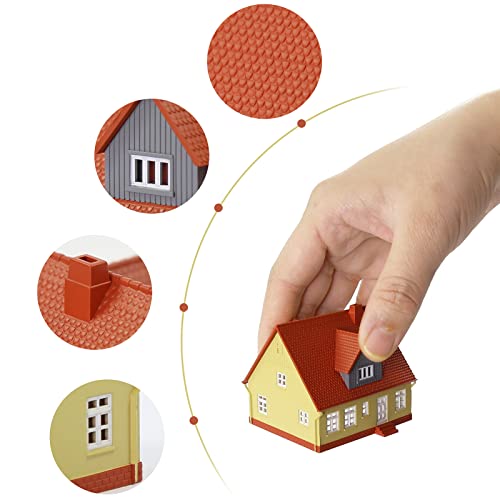 Evemodel 1Stk. 1:160 Spur N Häuser Modellbau Set Einfamilienhaus Pavillon Break Zubehör für die Modelleisenbahn Dekor (braun)