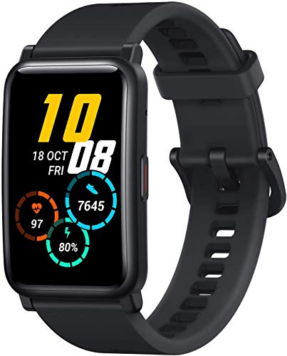 HONOR Watch ES Reloj Inteligente Ritmo Cardíaco Monitor, Monitor SpO2 y Sueño, Entrenador Virtual Animado, 1,64" Pantalla Táctil AMOLED, Meteorito Negro