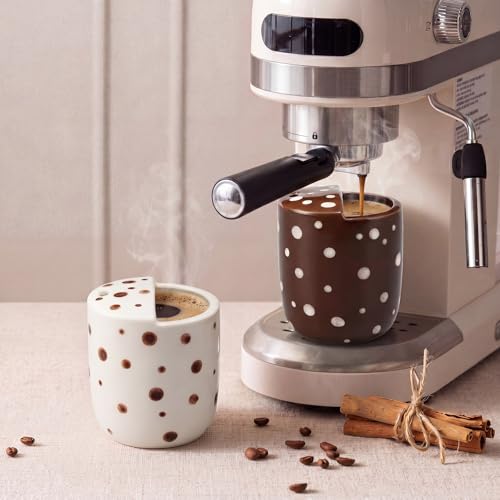 Pack de 2 tazas de café de cerámica 10oz con diseño pintado miniatura 4