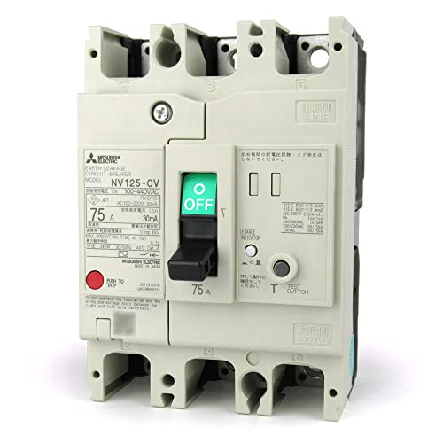 【新品未使用】三菱電機 NV125-CVF 75A 3P 漏電遮断器 2025年 Amazon | 三菱電機 NV125-CV 3P 75A 30MA 漏電遮断器 (3極) (AC 100