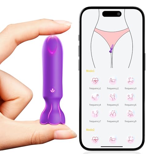 Mini Bullet Vibrator Adult Toys - Vibrators App Controlled Female Sex Toys with 9 Vibration Modes Lipstick G Spot Dildo Clitoral Vibrator Long Distance Discreet Vibrator for Women & Couples (Purple)