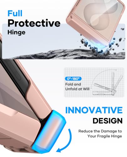 Image of for Samsung Galaxy Z Flip 8 Wallet Case, Hinge Protection, Rose Gold | Card Slot (2-3 Cards), Outer Screen Protector, Military Protection, Rugged Hard Protective Phone Cover for Galaxy Z Flip 8