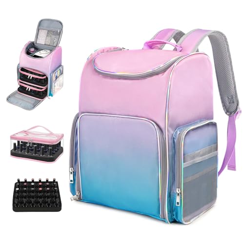 Sac de rangement pour vernis à ongles avec 2 étuis amovibles et antichoc