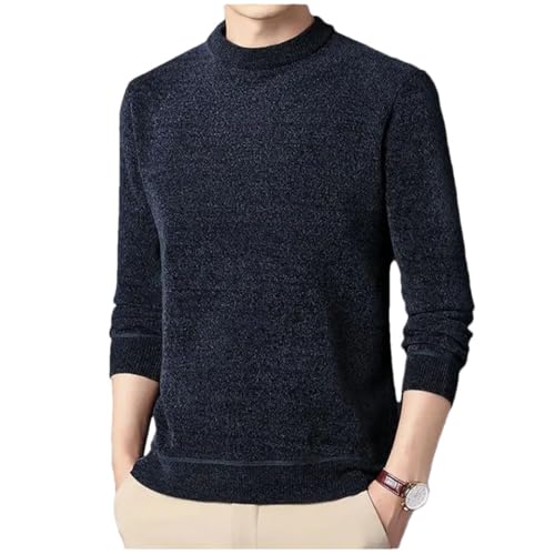 Men's Casual Slim Fit Korean Warmth Thick Knitted Soft Comfortable O-Neck Base Sweater