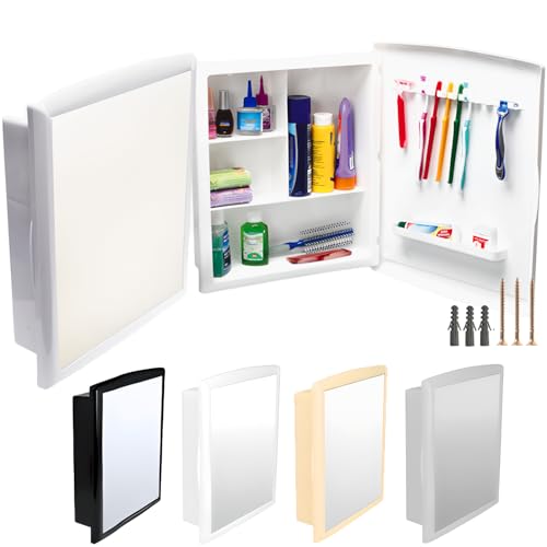 Armario Para Banheiro Grande Com Espelho Espaçoso Imperial Luxo (Branco)