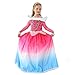 Tsyllyp Girls Princess Beauty Costume Halloween Christmas Dress Up Cosplay Gradient Color