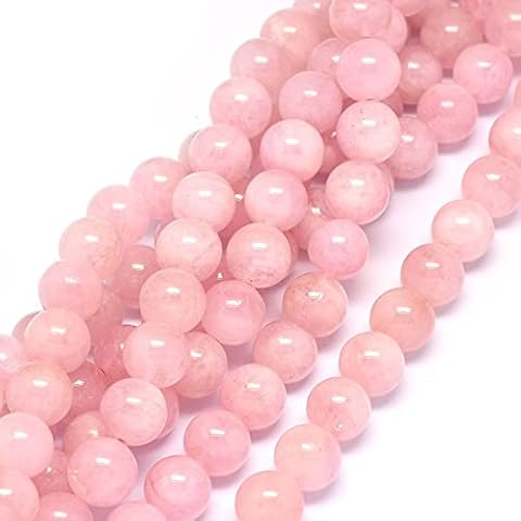 Spritewelry about 52pcs/strand Natural Morganite Beads 8mm Round Gemstone Semi Precious Loose Beads for Jewellery Making Bracelet Crafting Hole: 0.8mm Cover